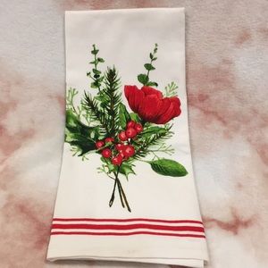 Stonewall Kitchen Christmas Hollyberry Kitchen Towel Cotton NWOT 18.50”X 28”